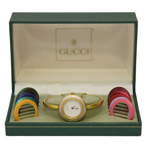 gucci bangle watch with interchangeable rings|gucci vintage watch interchangeable.